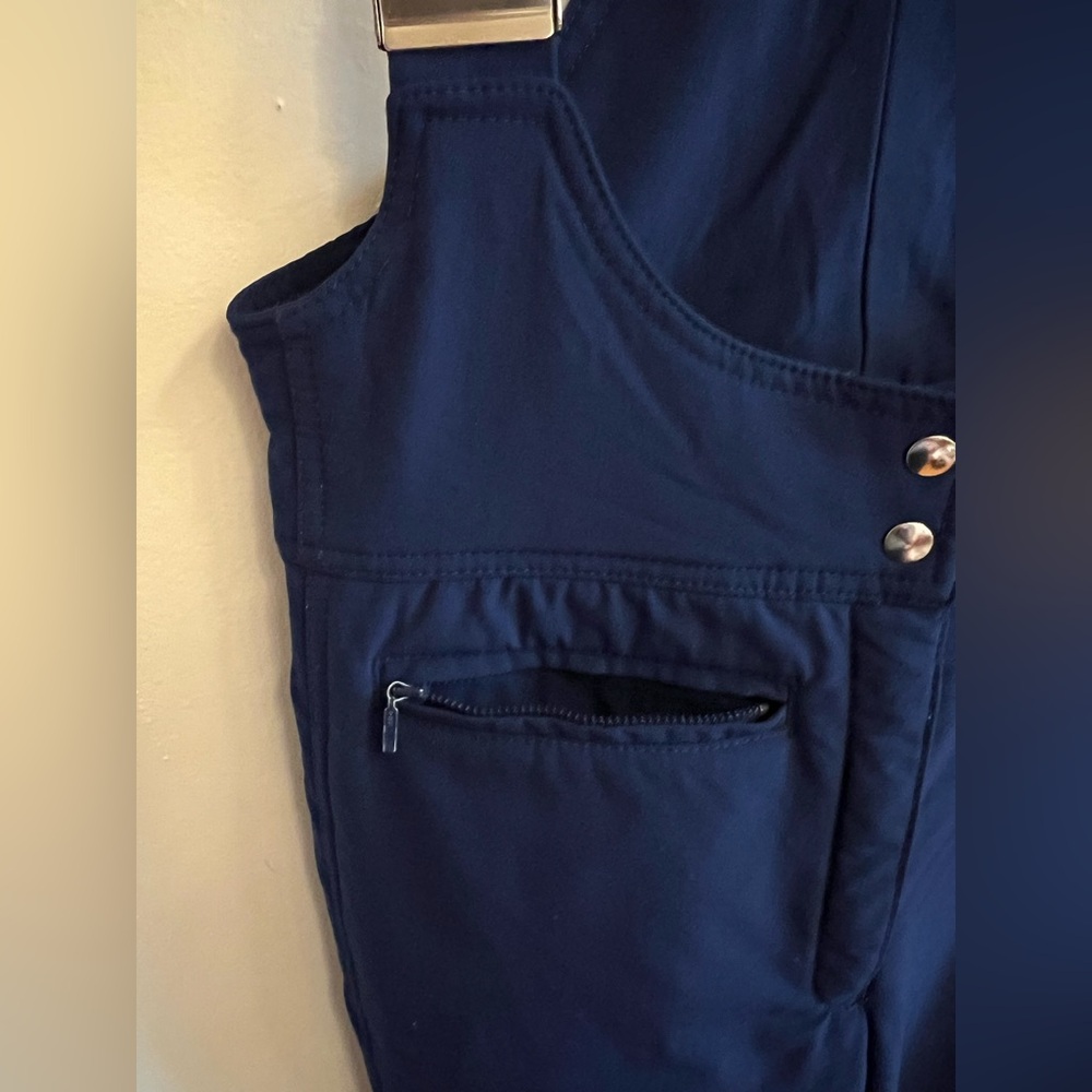 Vintage Obermeyer Navy Blue Snow Ski Bib Overalls Women’s Size 10 Soft Shell - Picture 3 of 16